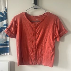 Orange button up